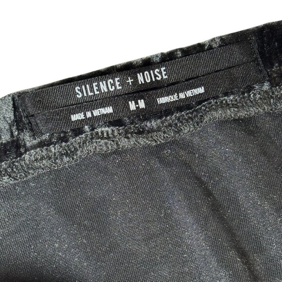 NWT URBAN OUTFITTERS SILENCE + NOISE LUNA VELVET MIDI DRESS BLACK GLAM MOODY - Picture 8 of 10